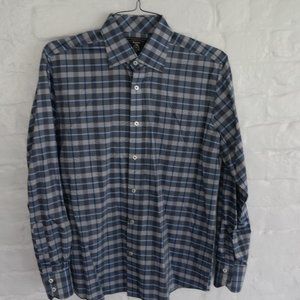 Maker & Company Collard Blue Plaid Men's Button Do